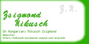 zsigmond mikusch business card